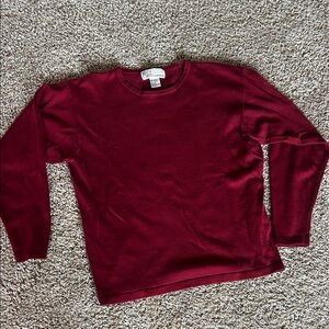 Vintage Milano Women's Crew Neck Sweater - Deep Wine Red